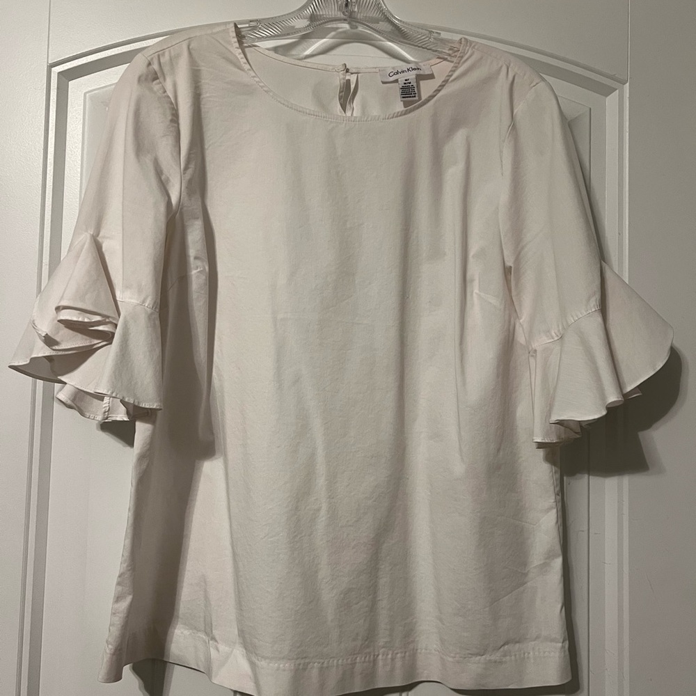 Calvin Klein Ruffle Sleeve Shirt